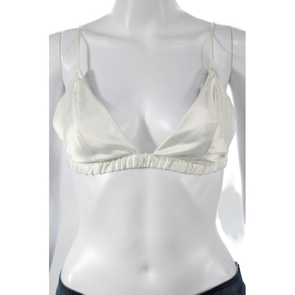 Designer Women's Triangle Adjustable Straps Bralette White Size L